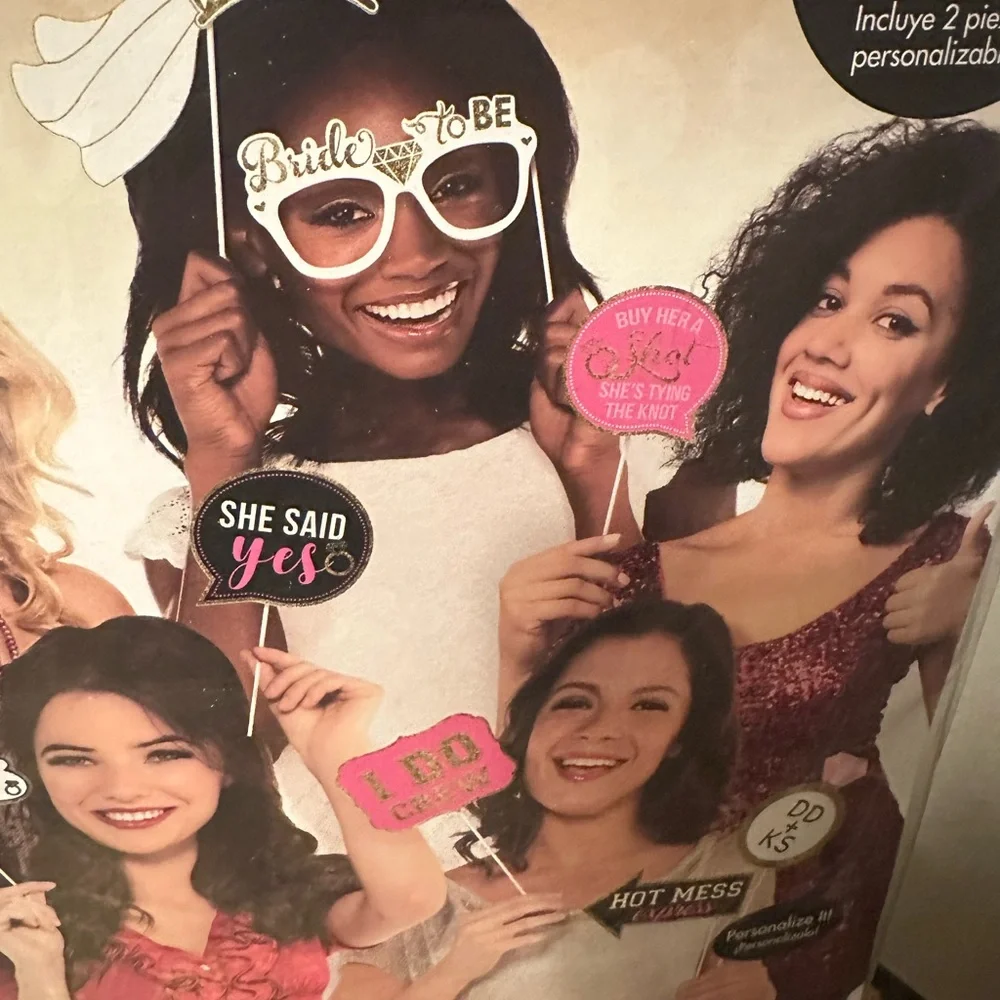 Bachelorette Party Photo Props 2 Packs Selfie Pink White Black 26 Pieces